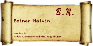Beiner Malvin névjegykártya
